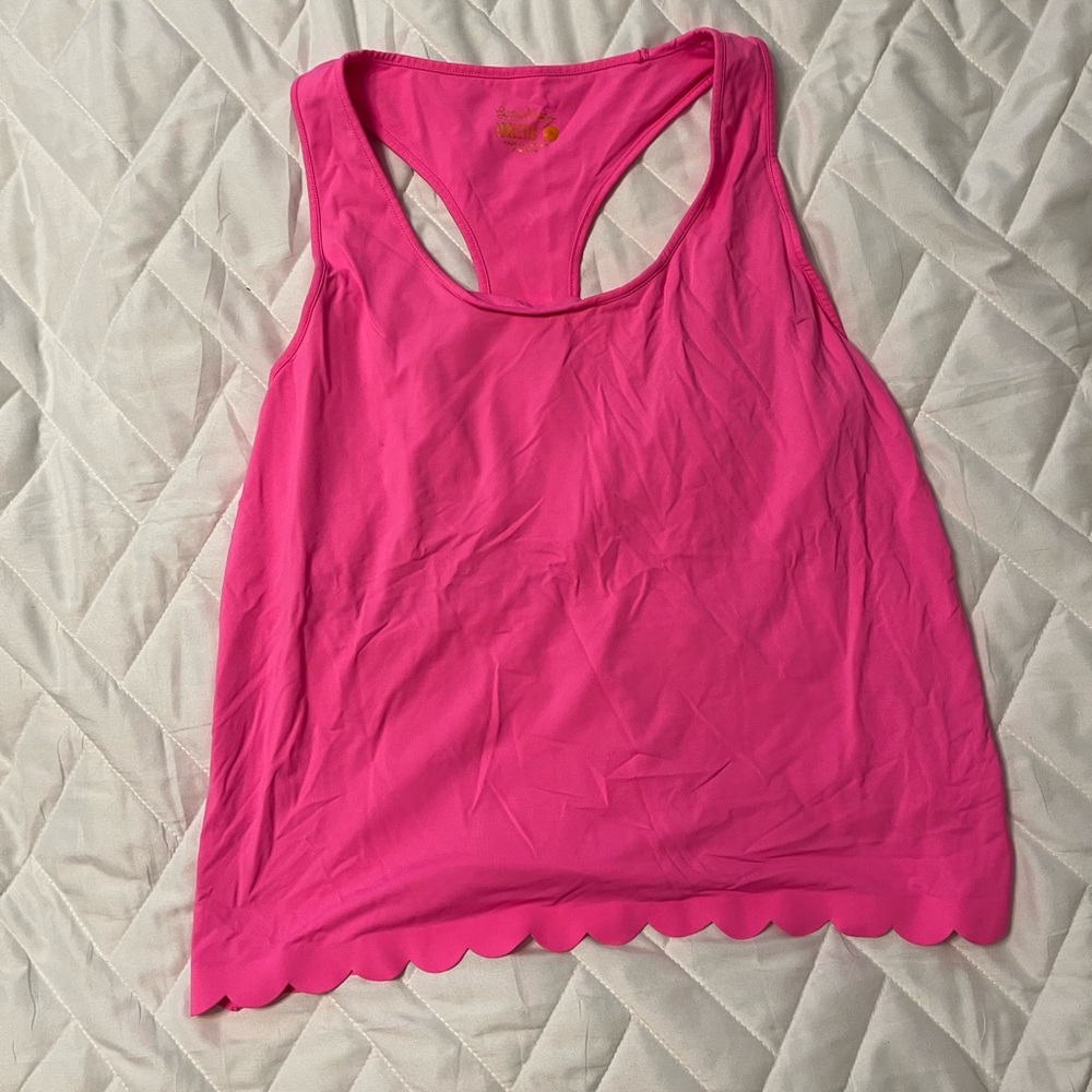 Lilly Pulitzer Luxletic Claralee Scallop Bra Tank Top UPF 50+
